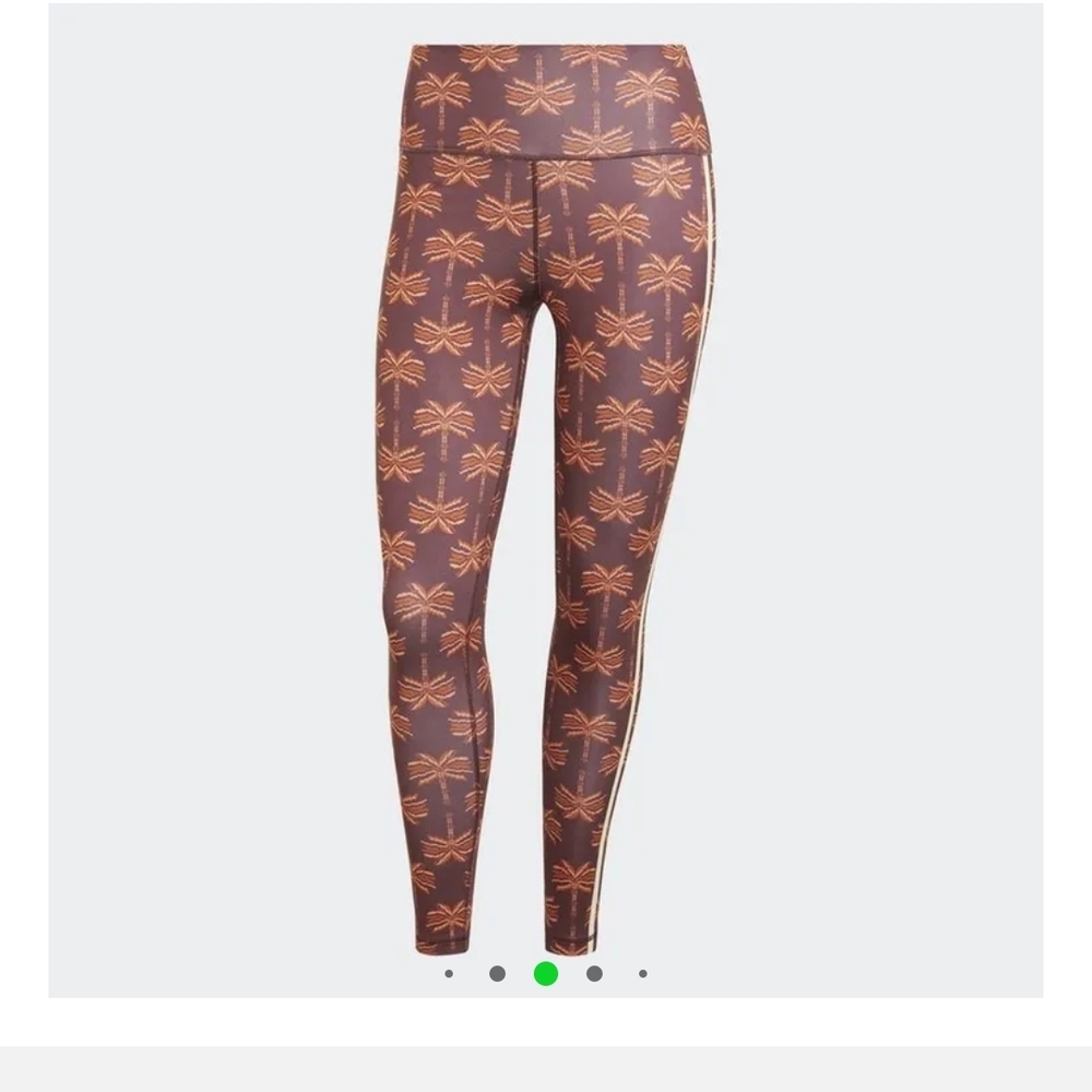 FARM Rio Burgundy Leggings with Orange Palm Design Size 2XS